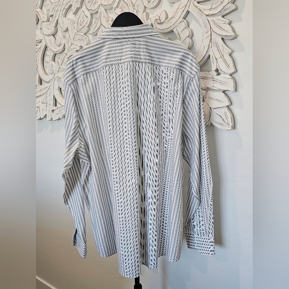 NWT Murano White & Black Striped Button Down Dress Shirt - Men's Sz Small & XXL - Picture 4 of 5